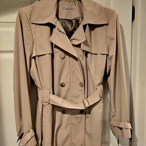 Calvin Klein Women's Tan Double-Breasted Trench Coat